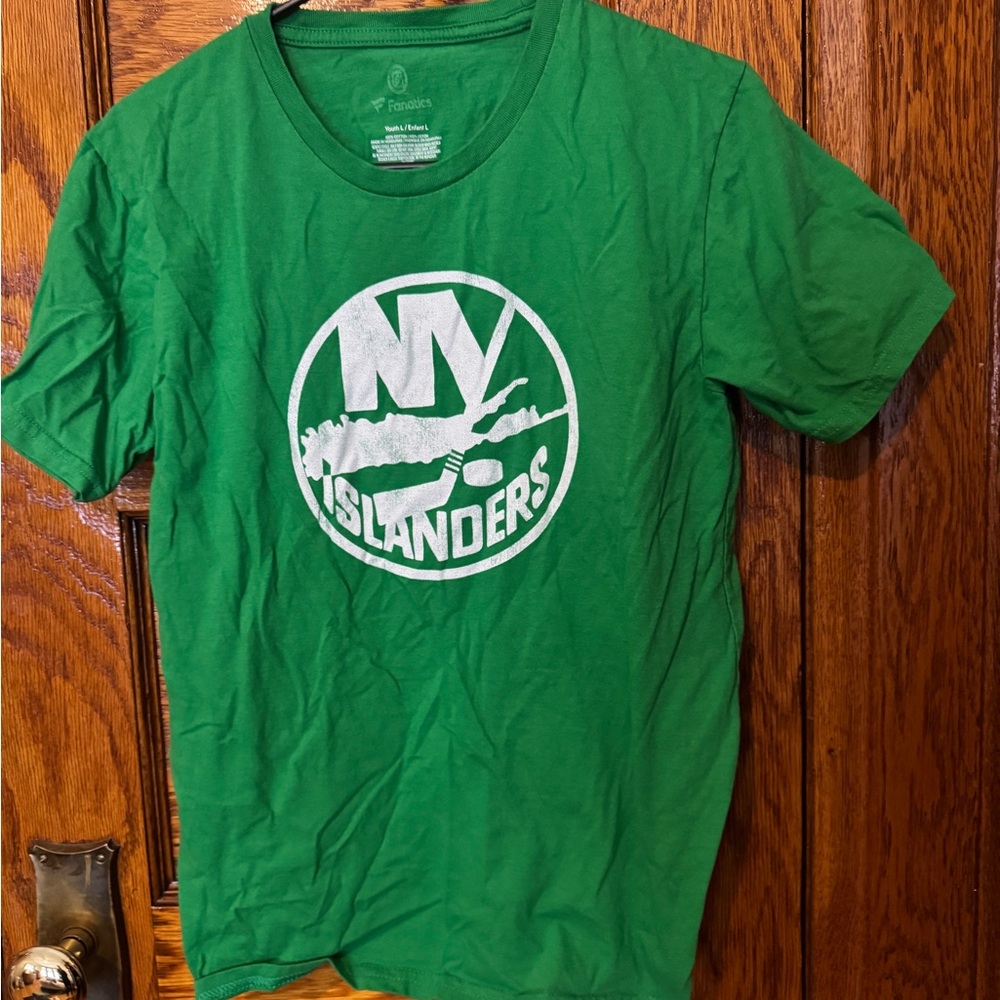 Fabletics Green KIDS Short Sleeve NY ISLANDERS Tee L